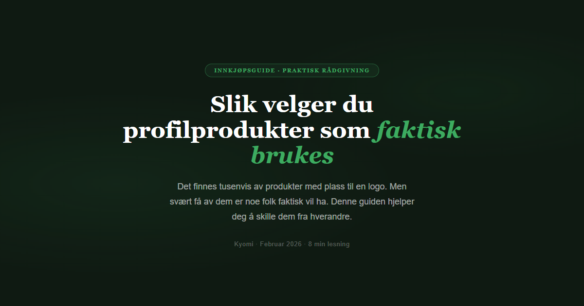Slik velger du profilprodukter som faktisk brukes